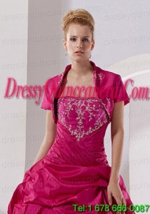 New Arrival Hot Pink Quinceanera Jacket with Open Front