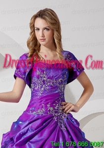 Unique and Affordable Open Front Quinceanera Jacket in Purple For 2015