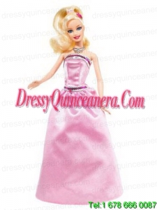 Beading Pink Princess Party Clothes Barbie Doll Dress