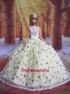 Elegant Handmade Gown With Sequins Made to Fit the Barbie Doll