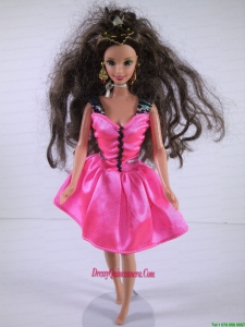 Lovely Handmade Pink Dress With Knee Length Dress for Noble Barbie