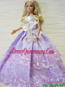 Embroidery Ball Gown Barbie Doll Dress