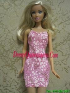 Perfect Printing Short Colorful Barbie Doll Dress