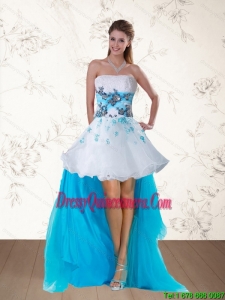2015 Beautiful Multi Color Strapless Dama Dresses with Embroidery and Beading