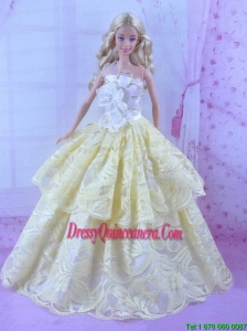 Gorgeous Yellow Princess Dress For Barbie Doll