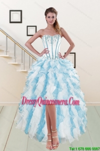 2015 Beautiful Sweetheart Dama Dresses with Appliques and Ruffles