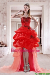 2015 Beautiful Sweetheart Dama Dresses with Embroidery and Ruffles