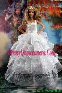 Pretty Ruffled Layers Wedding Dress To Barbie Doll Dress