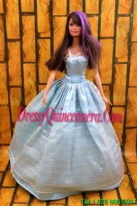 Simple Baby Blue Floor-length Dress For Noble Barbie