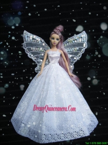 New Amazing White Handmade Party Dress Barbie Clothes Gown For Barbie Doll