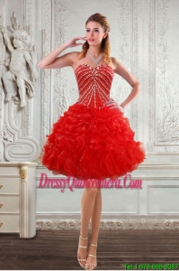 Popular Sweetheart Dama Dresses with Beading and Ruffles