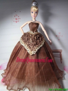 Elegant Hand Made Flowers Brown Made to Fit the Barbie Do