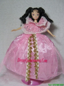 Gorgeous Pink Gown Handmade Dress For Barbie Doll