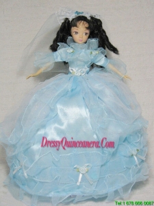 Sweet Blue Gown With 3/4 Length Sleeves For Barbie Doll