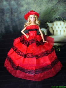 Amazing Red Dress With Lace Made To Fit The Barbie Doll