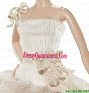 New Beautiful Handmade Champagne Organza Party Dress for Noble Barbie