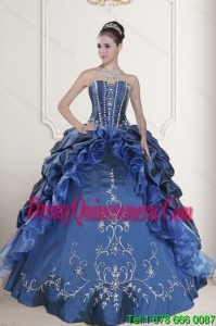 2015 Detachable Embroidery and Beading Dresses for Quinceanera