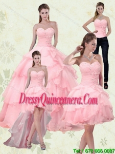 Exclusive Sweetheart Beaded 2015 Quinceanera Dresses with Ruffled Layers