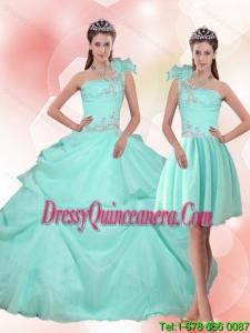 2015 Exclusive Apple Green Quinceanera Dress with Appliques