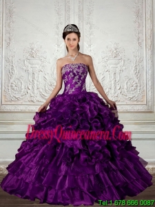 Exclusive Ball Gown Strapless Quinceanera Dress with Embroidery and Ruffles