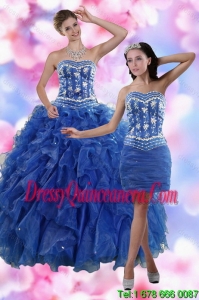 2015 Exclusive Strapless Quinceanera Dresses in Royal Blue