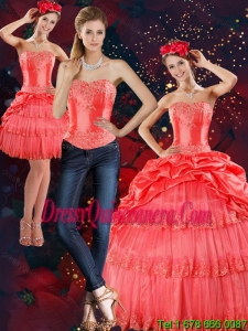 2015 Luxurious Strapless Quinceanera Dresses with Pick Ups and Beading