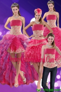 2015 New Style Beading and Lace Quinceanera Dresses in Hot Pink