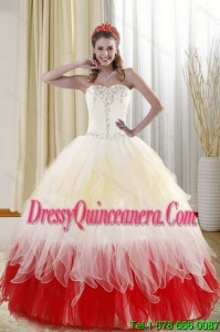 2015 New Style Sweetheart Quinceanera Dresses with Beading