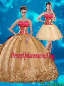 Perfect Strapless Multi Color Sweet 15 Dresses with Beading and Embroidery