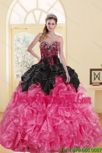 2015 Perfect Beading and Ruffles Sweet 15 Dresses in Multi Color