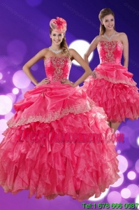 Perfect Strapless Sweet 15 Dresses with Ruffles and Appliques