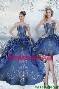Perfect Embroidery and Beading Blue Sweet 15 Dresses for 2015