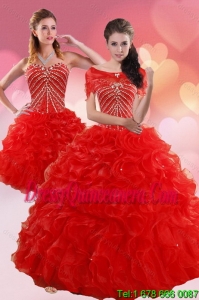 2015 Pretty Quinceanera Dresses With Beading and Ruffles