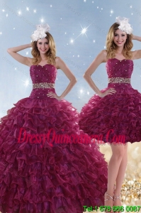 Vintage Beading and Ruffles Quinceanera Dresses with Floor Length