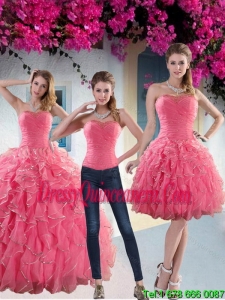 Vintage Paillette Quince Dresses with Strapless for 2015