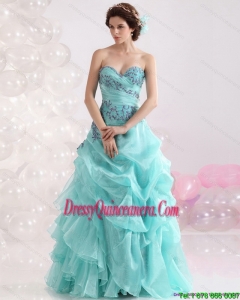 2015 Perfect Sweetheart Floor Length Quinceanera Dresses with Appliques