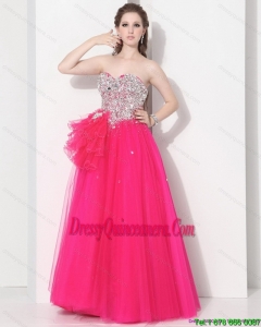 2015 Unique Hot Pink Sweet Sixteen Dresses with Rhinestones