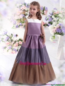 2015 Affordable Multi Color Scoop Little Girl Pageant Dress with Bownot