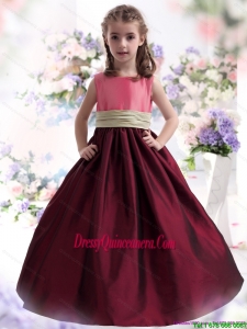 Affordable Multi Color Ruffled 2015 Little Girl Pageant Dress with Sash