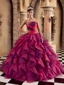 Sweet Muti-Color Ball Gown Organza Quinceanera Dresses with Ruffles
