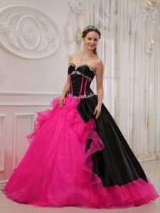 Ball Gown Sweetheart Quinceanera Dress in Satin and Organza on Sale