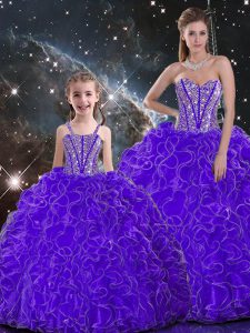 Enchanting Floor Length Ball Gowns Sleeveless Purple 15 Quinceanera Dress Lace Up