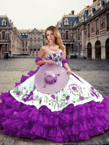 Clearance Floor Length Ball Gowns Sleeveless Eggplant Purple 15 Quinceanera Dress Lace Up
