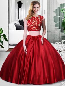 Floor Length Zipper Quince Ball Gowns Wine Red for Military Ball and Sweet 16 and Quinceanera with Lace and Ruching