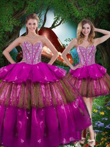 Trendy Multi-color Sleeveless Organza Lace Up Quince Ball Gowns for Military Ball and Sweet 16 and Quinceanera