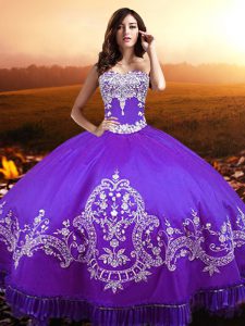 Fantastic Floor Length Purple Quinceanera Dress Sweetheart Sleeveless Lace Up