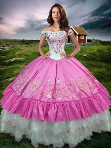 Modest Sleeveless Lace Up Floor Length Beading and Embroidery and Ruffled Layers Sweet 16 Quinceanera Dress