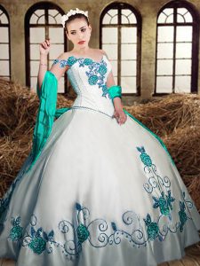 Wonderful Taffeta Sleeveless Floor Length 15 Quinceanera Dress and Embroidery