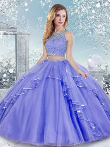 Lovely Sleeveless Clasp Handle Floor Length Beading and Lace Quinceanera Dress