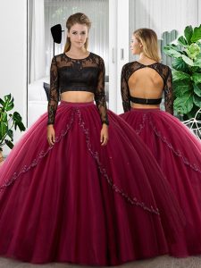 Floor Length Backless Quince Ball Gowns Fuchsia for Military Ball and Sweet 16 and Quinceanera with Lace and Ruching
